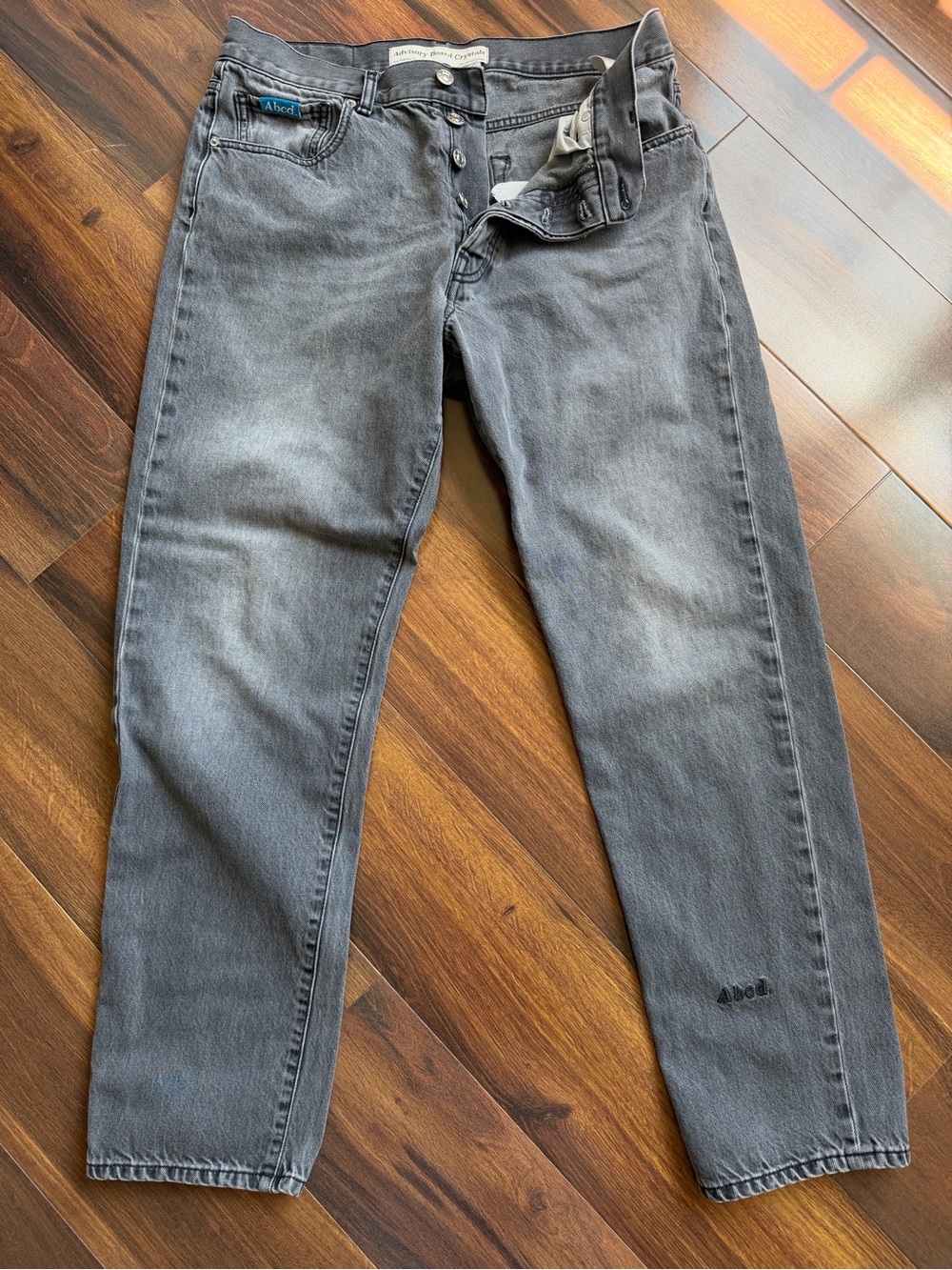 Advisory Board Crystals Denim Faded Black Jeans Straight 34x30 Made in Italy